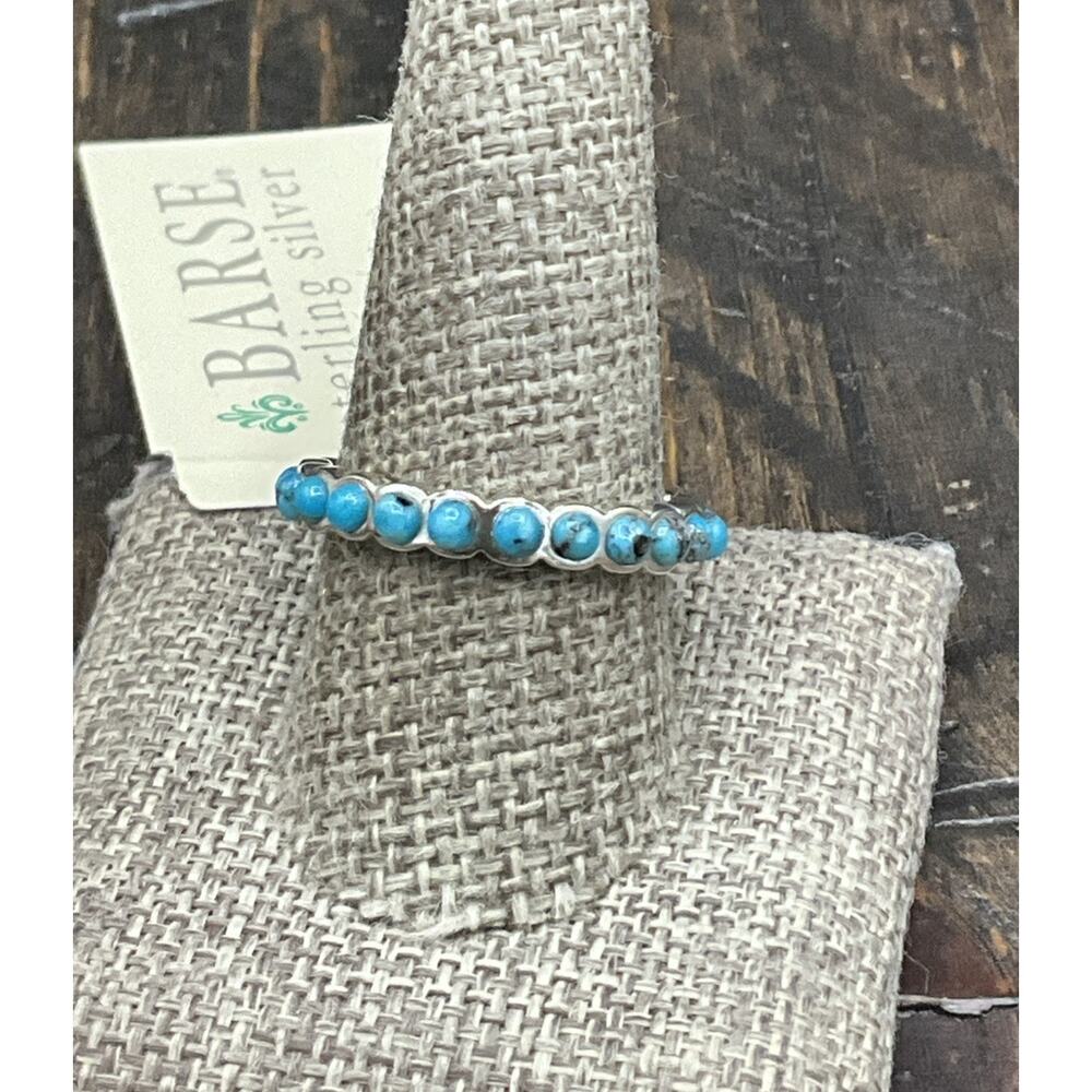 Barse Infinity Band Ring- Turquoise- Sterling Silver- 10- NWT - Picture 2 of 7